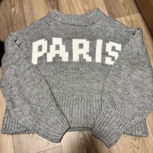 H&M Gray Paris Crew Neck Sweater XL